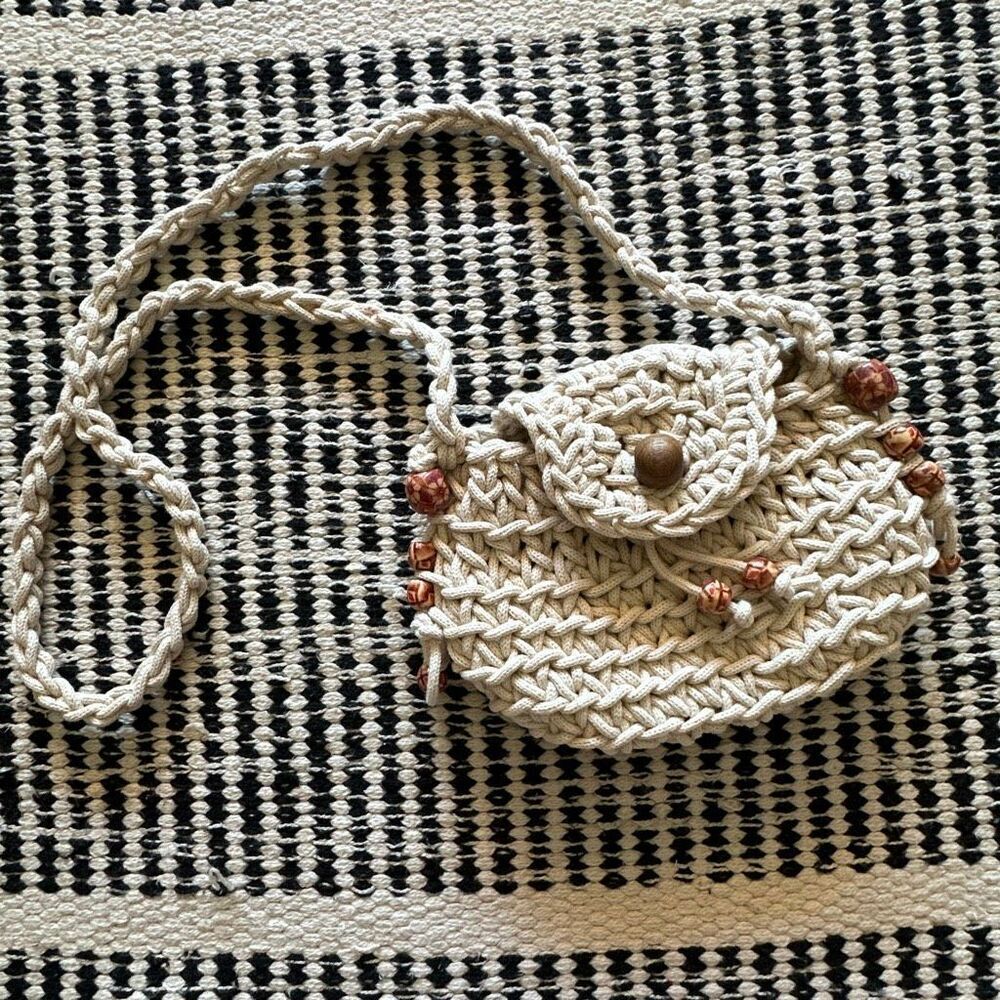 Thick rope crochet Purse beaded purse BOHO